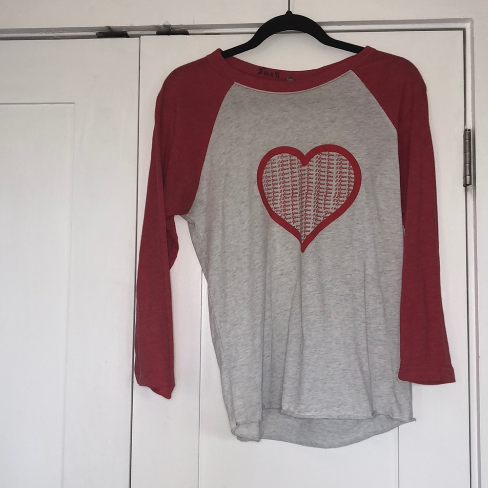 Red and gray “I love you” pajama shirt
